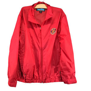 Tri-Mountain Men's Zip Up Windbreaker Jacket Red Large Marine Corps Scholarship